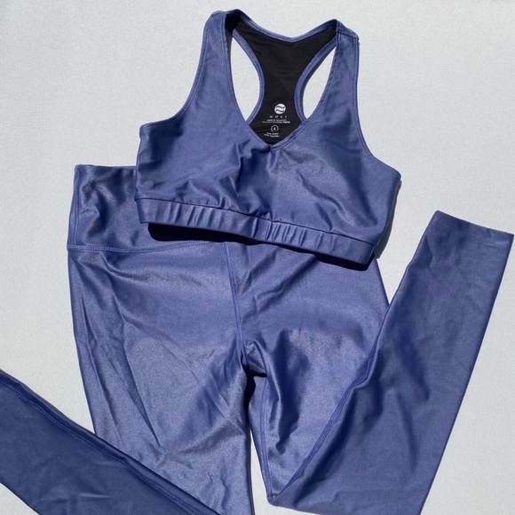 NWOT Noli Yoga Elevate Sports Bra + Liquid Leggings in Periwinkle Blue Size S - Picture 4 of 8